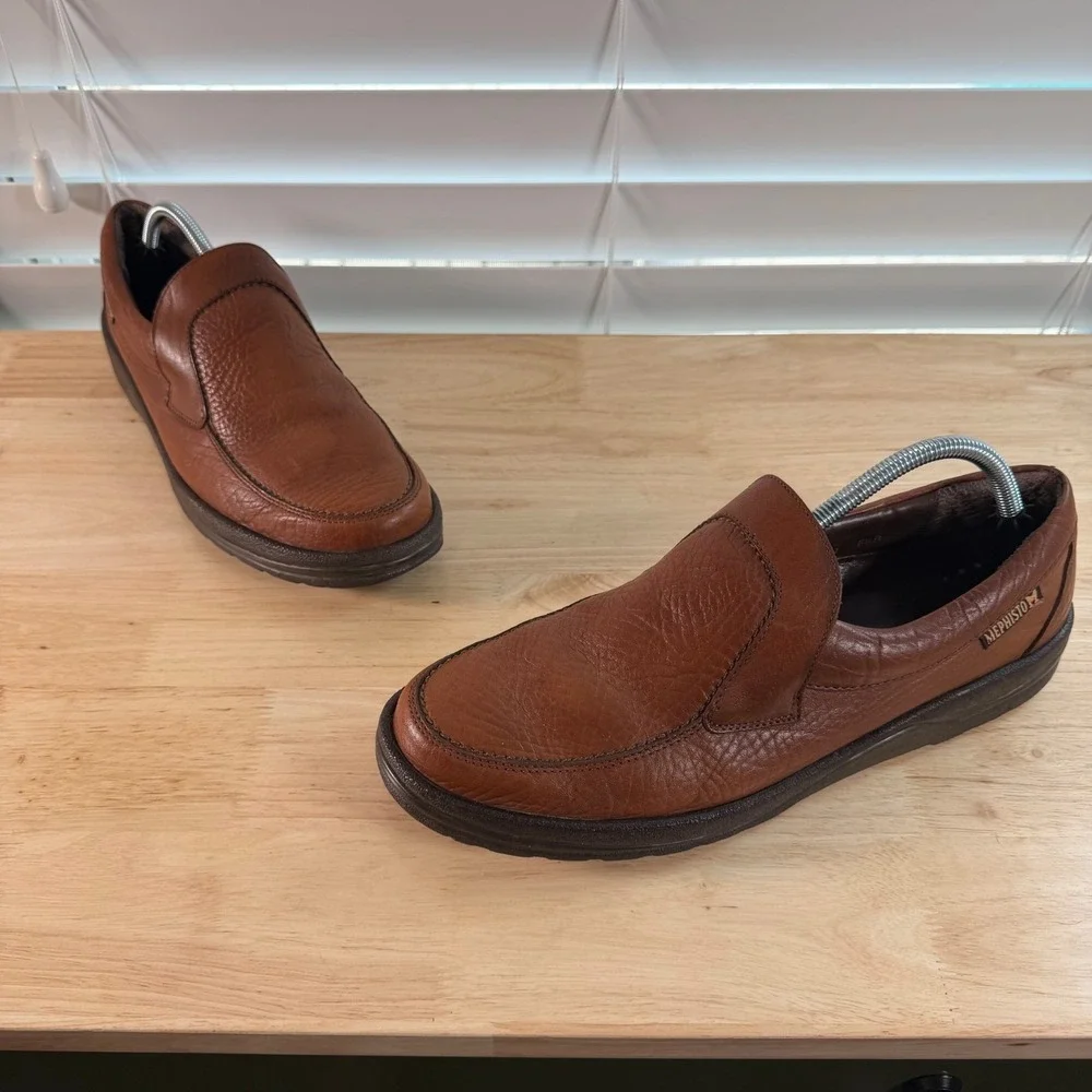 Mephisto Loafers Men's Dark Brown Leather Slip-On Round Toe Casual - 11.5